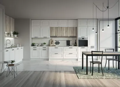 Cucina Moderna ad angolo Maya Composizione 01 in legno laccato di Prima Cucine