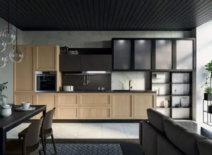 Cucina Moderna lineare Noah Composizione 03 in legno di Prima Cucine