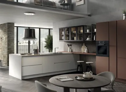 Cucina Moderna con penisola Seta 07 di Essebi