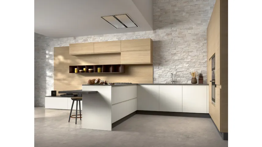 Cucina Moderna con penisola Zenit composizione 04 di Essebi