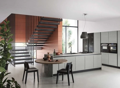 Cucina Moderna in legno laccato con isola Zoe 03 di Ar-Tre