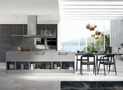 Cucina Moderna in legno laccato con isola Zoe 04 di Ar-Tre