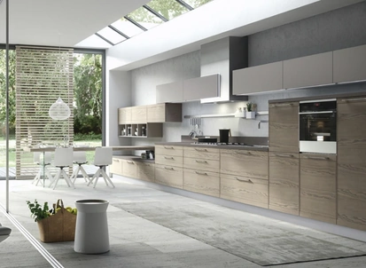Cucina Moderna lineare in legno Zoe 05 di Ar-Tre