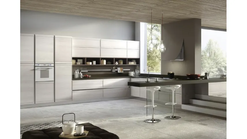 Cucina Moderna angolare con penisola Zoe Design 05 di Ar-Tre