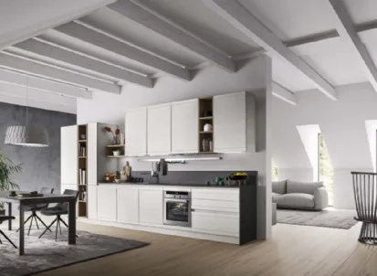 Cucina Moderna lineare in legno laccato Zoe Evolution 02 di Ar-Tre